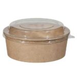 20 Oz Kraft Karton Salata Kasesi 550cc Kapaklı – Tek Kullanımlık, Gıda ile Temasa Uygun - Görsel 2