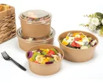 Kraft Karton Salata Kasesi 1300cc Kapaklı – Gıda ile Temasa Uygun - Görsel 4