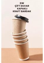 8 oz çift katmanlı kraft karton bardak – 25’li paket