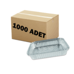 1500 gr alüminyum kap, 22,5 x 17,5 cm ölçülerinde, fırına dayanıklı, tek kullanımlık gıda kabı.