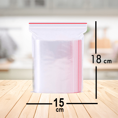 18x15 cm ölçüsünde 600’lü şeffaf zip kilitli naylon poşet – gıdaya uygun, kilitli torba modeli