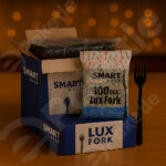 Lüks siyah plastik çatal – 100’lü paket – sert malzeme – tek kullanımlık – koli içeriği 4.000 adet – organizasyonlar için ideal