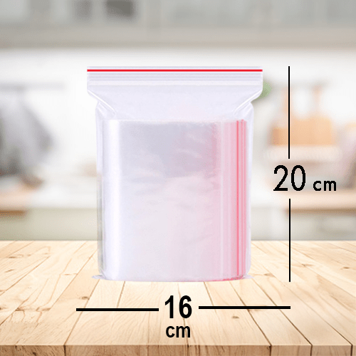 20x16 cm ölçüsünde 600’lü kilitli şeffaf poşet – gıdaya uygun naylon torba