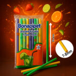Bonapipet frozen pipet – 23,5-24 cm uzunluk – 7-8 mm dış çap – jelatinli – körüklü – 50’li karışık renk paket – koli 5.000 adet
