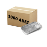 510 cc alüminyum kase, 20,5x11,5 cm ölçülerinde, 3,3 cm derinlikte, fırına dayanıklı tek kullanımlık yemek kabı.
