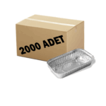 510 cc alüminyum kase, 20,5x11,5 cm ölçülerinde, 3,3 cm derinlikte, fırına dayanıklı tek kullanımlık yemek kabı.
