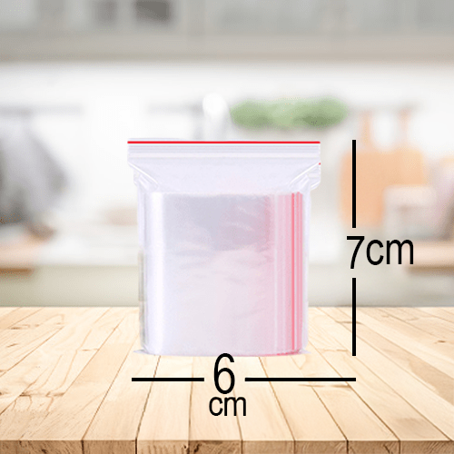 6x7 cm Kilitli Poşet - Şeffaf, Gıdaya Uygun, Naylon Ziplock Torba