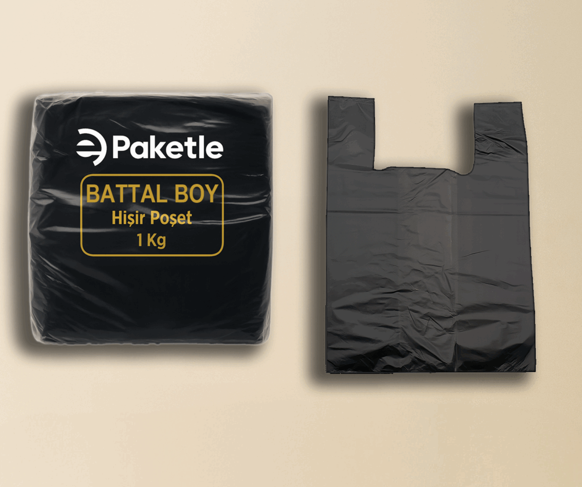 Siyah Battal Boy Atlet Poşet – 1 KG Paket – 10 KG Koli