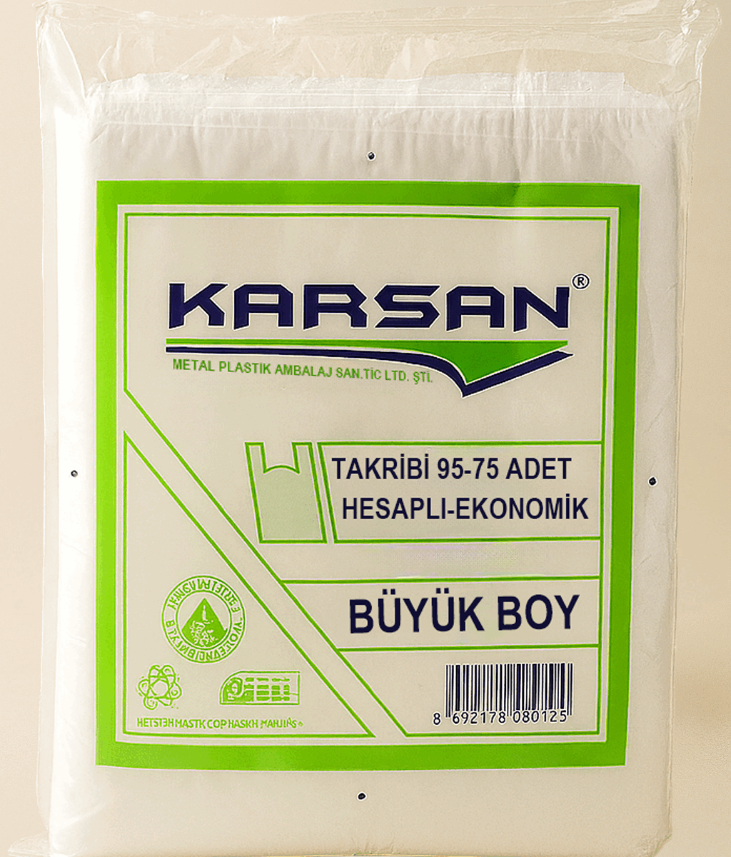 Karsan Şeffaf Büyük Boy Poşet – 600 g – 80–100 Adet