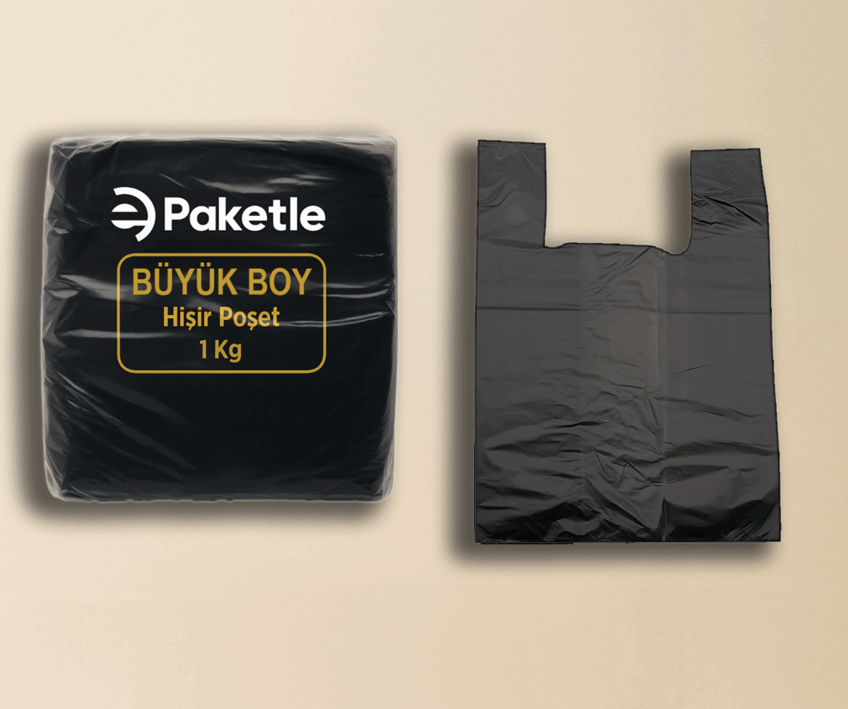 Siyah Büyük Boy Atlet Poşet – 1 KG Paket – 10 KG Koli