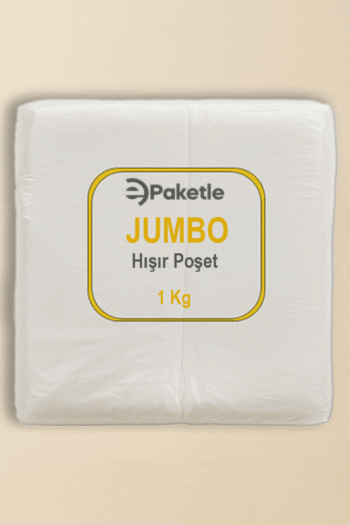 Orijinal Şeffaf Hışır Poşet Jumbo Boy – 1 KG Paket – 10 KG Koli