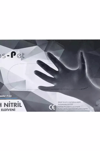 Extra Kalın Siyah Nitril Muayene Eldiveni Large Beden - Pudrasız, Dayanıklı ve Kimyasal Dirençli 50’li Paket
