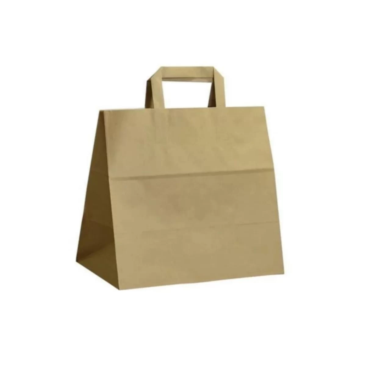 Kraft içten saplı çanta, 27x29x16 cm, geri dönüştürülebilir doğal kağıt poşet