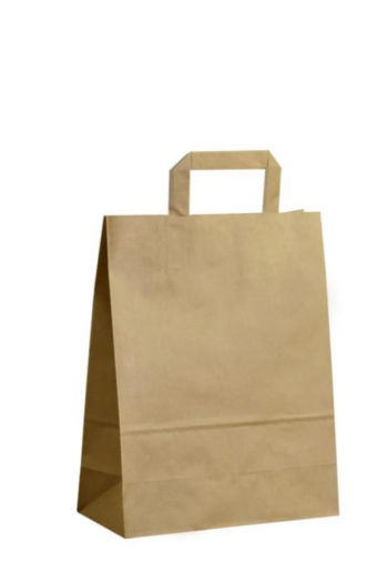 Kraft içten saplı çanta, 22x26x12 cm, geri dönüştürülebilir kağıt poşet