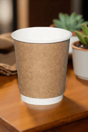 8 oz çift katmanlı kraft karton bardak – 25’li paket