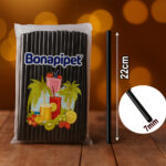 Siyah frozen pipet 22 cm – 100’lü – kalın plastik – toplam 8.000 adetlik koli