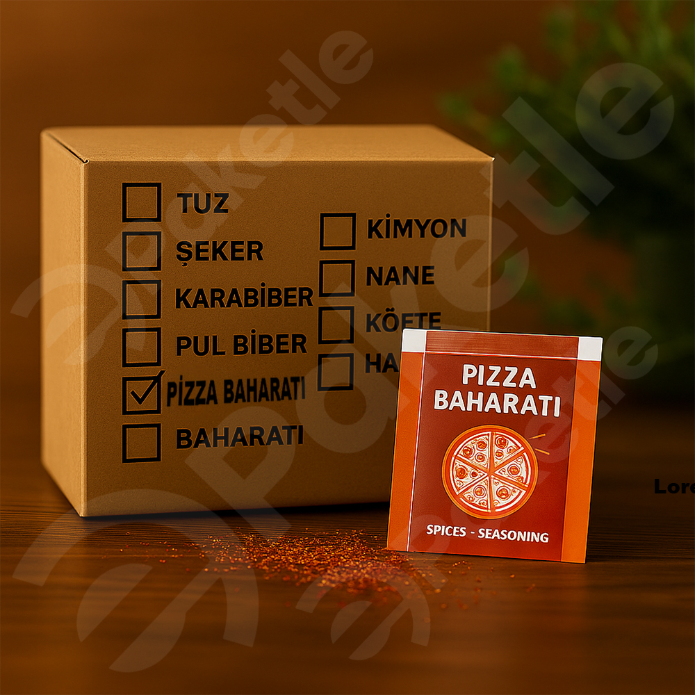 Tek Kullanımlık Pizza Baharatı 1 gr – 1000’li Koli – Hijyenik Stick Paket