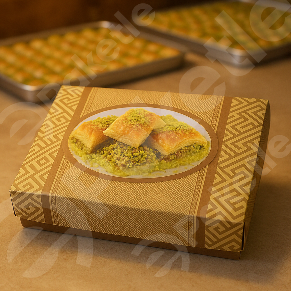 Baklava Kutusu 1000 gr | 350 gr Karton İçi Sedefli | Tekli ve 200’lü Paket