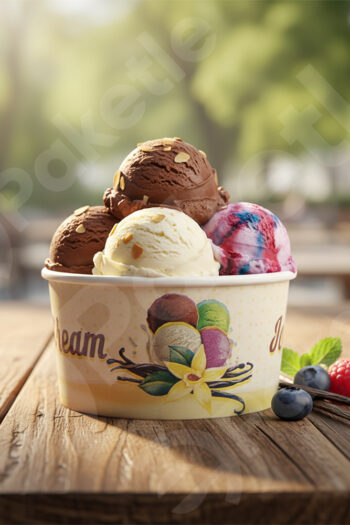 Karton dondurma kasesi 200 cc – Bencup – 25’li Paket – 1000’li Koli