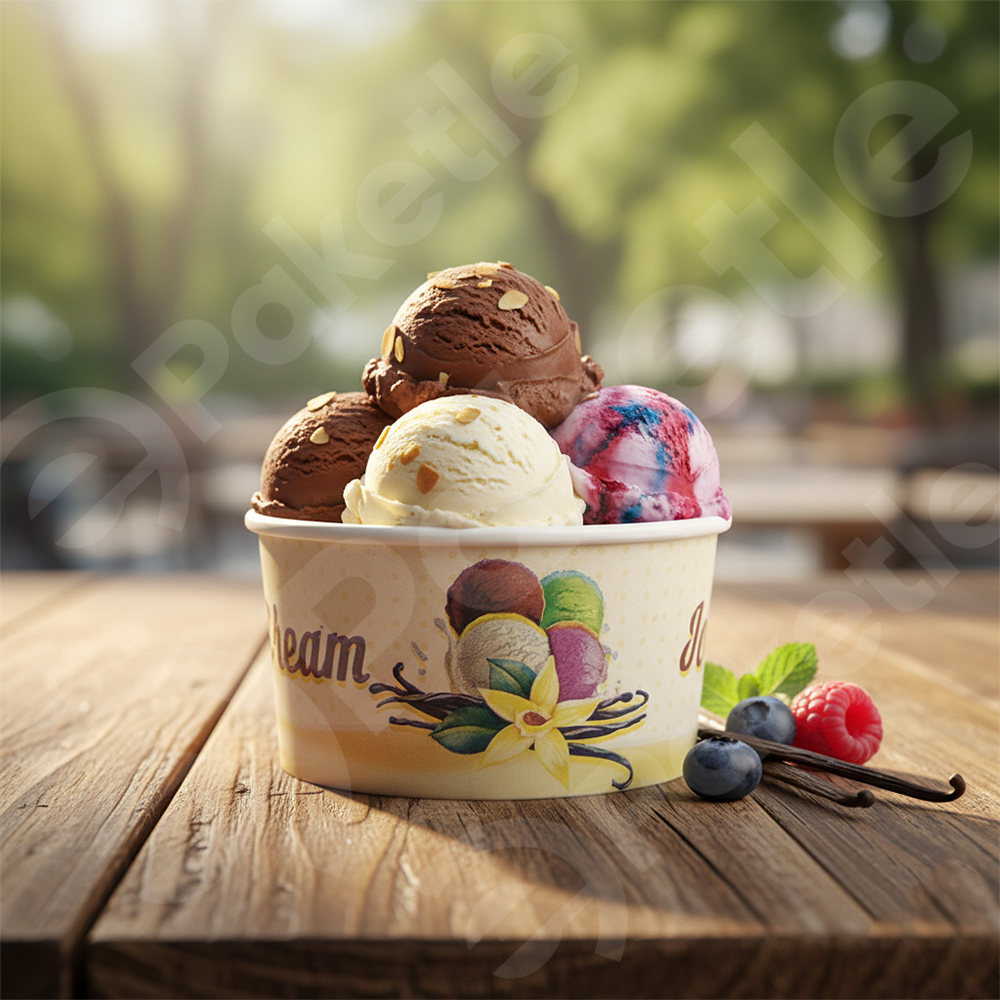 Karton dondurma kasesi 200 cc – Bencup – 25’li Paket – 1000’li Koli