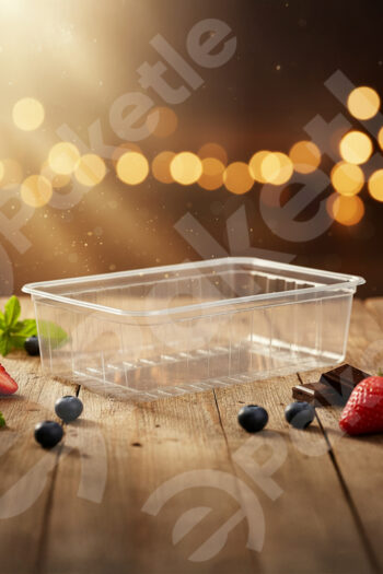 Şeffaf plastik dondurma kasesi 1000 gr – 100’lü paket – 1000’li koli