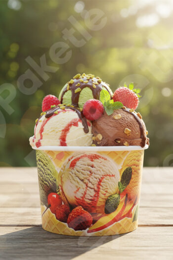 Karton dondurma kasesi 200 cc – Bencup – 25’li Paket – 1000’li Koli