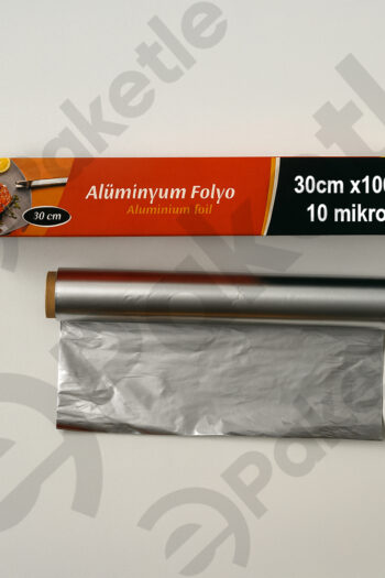Alüminyum Folyo 30 cm x 100 m 10 Mikron 6’lı Koli Kutusuz Dökme – Gıda Saklama ve Pişirme