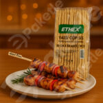 Ethex bambu yassı çöp şiş – 20 cm uzunluk – 50’li doğal bambu şiş paketi – 50 paketlik koli – toplam 2.500 adet – çevre dostu ve hijyenik