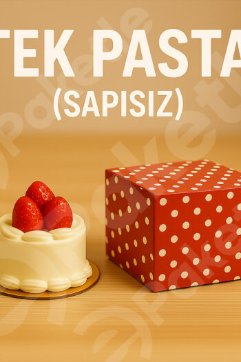 Tekli Pasta Kutusu – 12×12×10 cm – 350 gr Karton – İçi Sedefli – Tekli ve 200’lü Paket