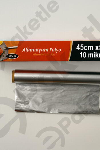 Alüminyum Folyo 45 cm x 50 m 10 Mikron Kutusuz Dökme 6’lı Koli – Gıda Saklama ve Pişirme