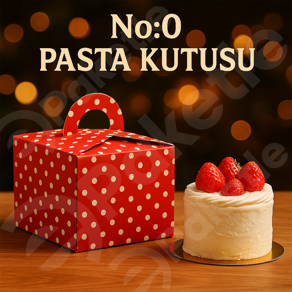 Kare Saplı Yaş Pasta Kutusu No:0 – 19×19×13 cm – Karton Taşıma Kutusu