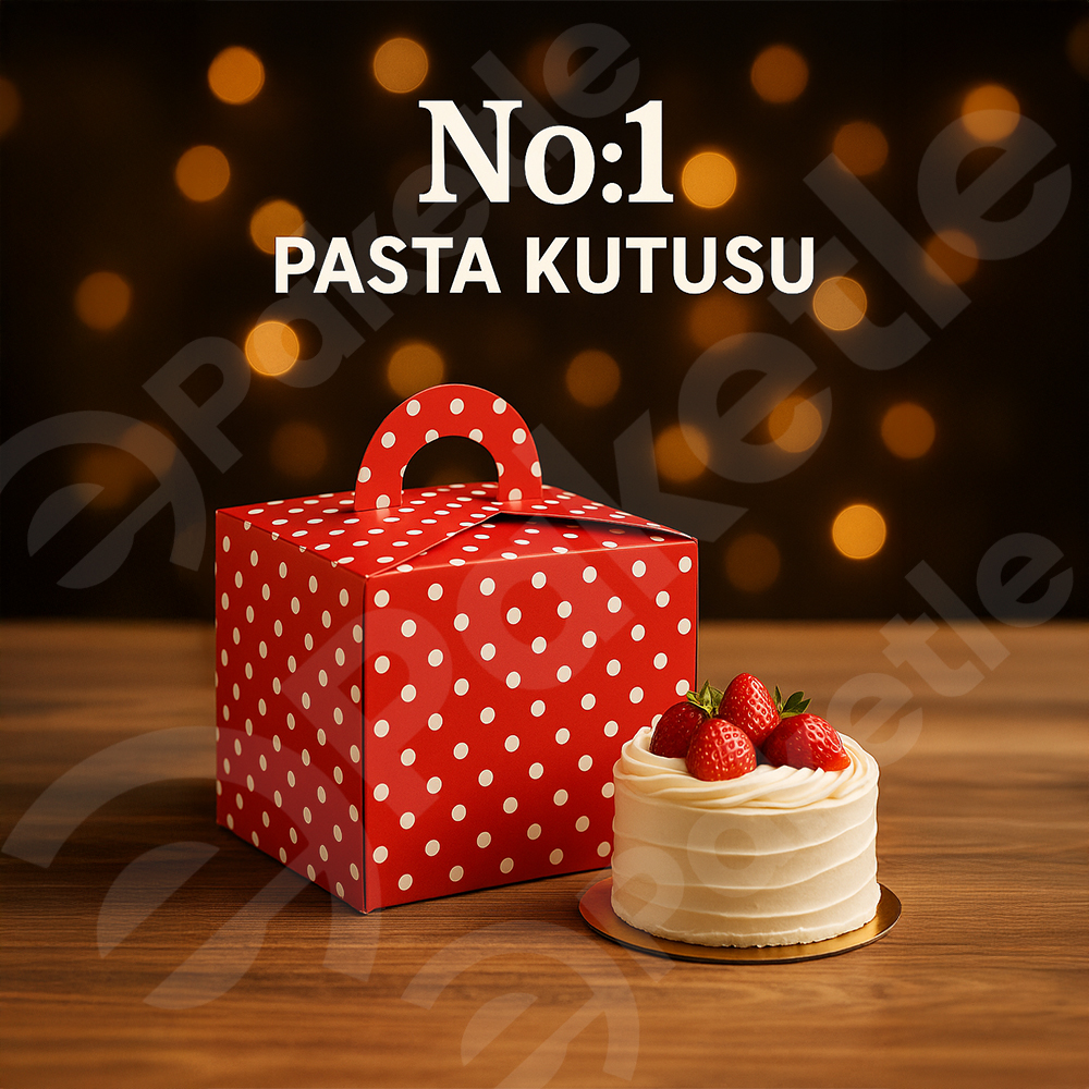 Kare Saplı Yaş Pasta Kutusu No:1 – 21×21×13 cm – 100’lü Paket – 500’lü Koli