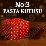 Sapsız Yaş Pasta Kutusu | No:3 – 28×28×13 cm – 400 gr Karton İçi Sedefli