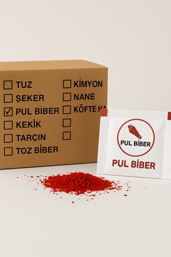 Stick Pul Biber – 5x5 cm Kare Tek Kullanımlık Baharat – 1 gr – 1000’li Koli