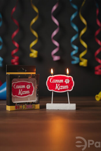 Canım Kızım yazılı doğum günü pasta mumu