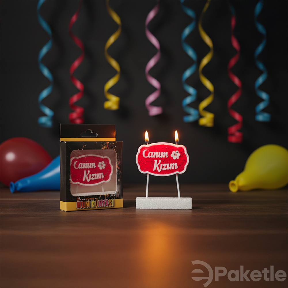 Canım Kızım yazılı doğum günü pasta mumu