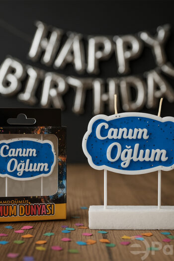 Canım Oğlum yazılı doğum günü pasta mumu