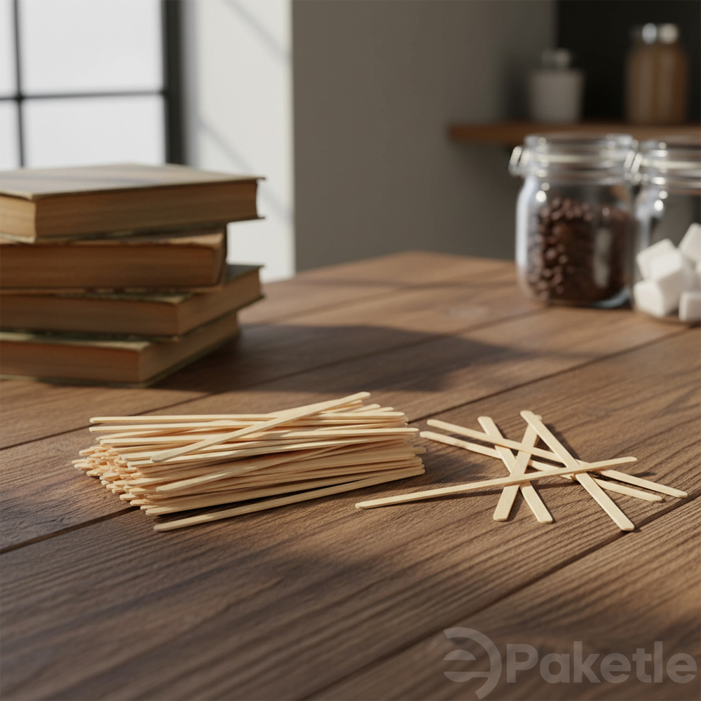 Doğal Tahta Karıştırıcı (Kavak) – 500’lü Paket, 12.000’li Koli