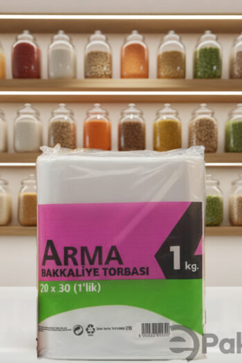 Arma Naksan Şeffaf Bakkaliye Torbası 1’lik 20x30 cm Dayanıklı ve Çevre Dostu