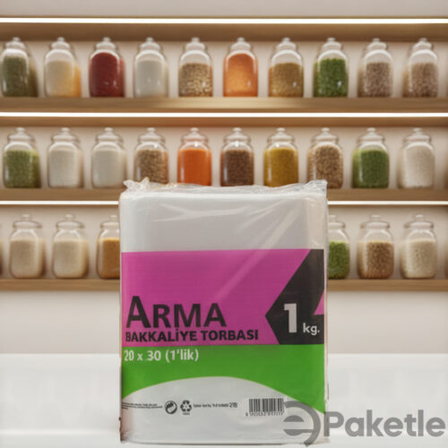 Arma Naksan Şeffaf Bakkaliye Torbası 1’lik 20x30 cm Dayanıklı ve Çevre Dostu