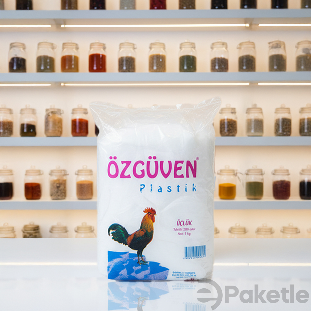 Özgüven Bakkaliye Naylon Torba Üçlük Net 1 Kg (200 Adet)
