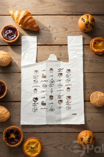 Pastane ve Tatlı Kutu Poşeti Büyük Boy – Geniş Körüklü Taşıma Poşeti