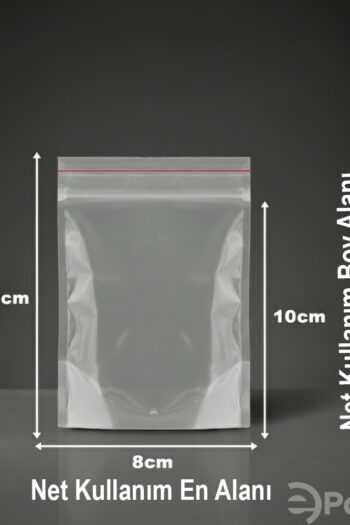 Şeffaf bantlı yapışkanlı OPP jelatin poşet 8x15 cm – görsel ölçüler farklı görünebilir