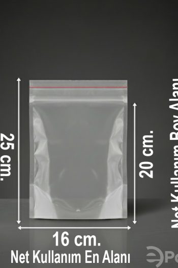 Yapışkan bantlı jelatin torba poşet 16x25 cm – görsel gerçek boyutu yansıtmayabilir