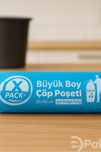 Büyük Boy 65x80cm Mavi Rulo Çöp Poşeti 50 Ruloluk Koli