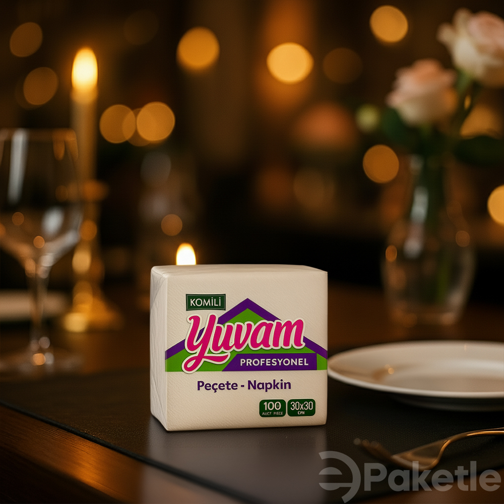 Kolimili Yuvam Lüks Kare Servis Peçete – 30x30 cm, 2 Katlı, 100 Adet x24 Paket