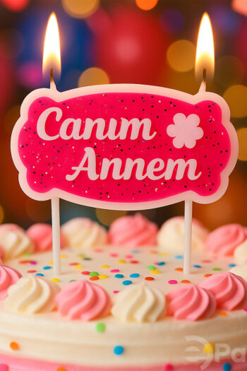 Canım Annem yazılı doğum günü ve anneler günü pasta mumu