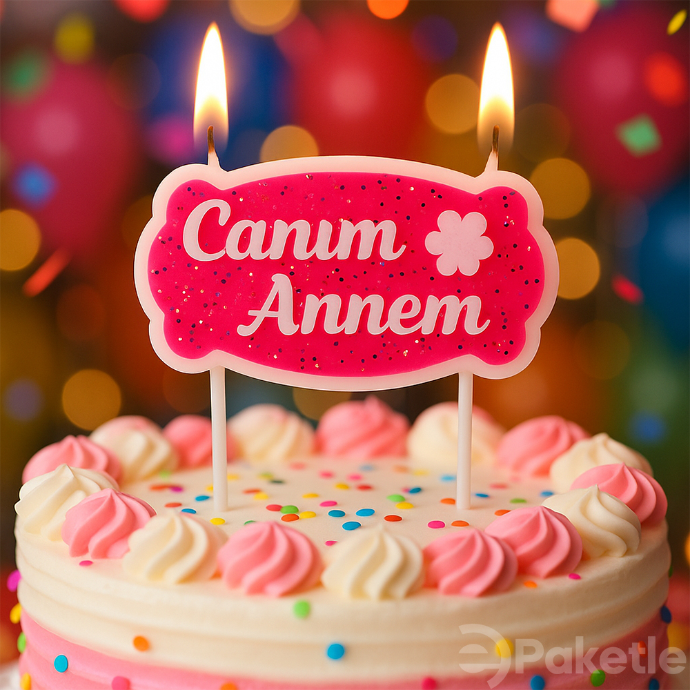 Canım Annem yazılı doğum günü ve anneler günü pasta mumu