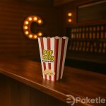 Patlamış Mısır Kutusu – 100’lü Karton Tek Kullanımlık Popcorn Kutusu (Büyük Boy 19,5 cm)