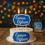Canım Oğlum yazılı doğum günü pasta mumu